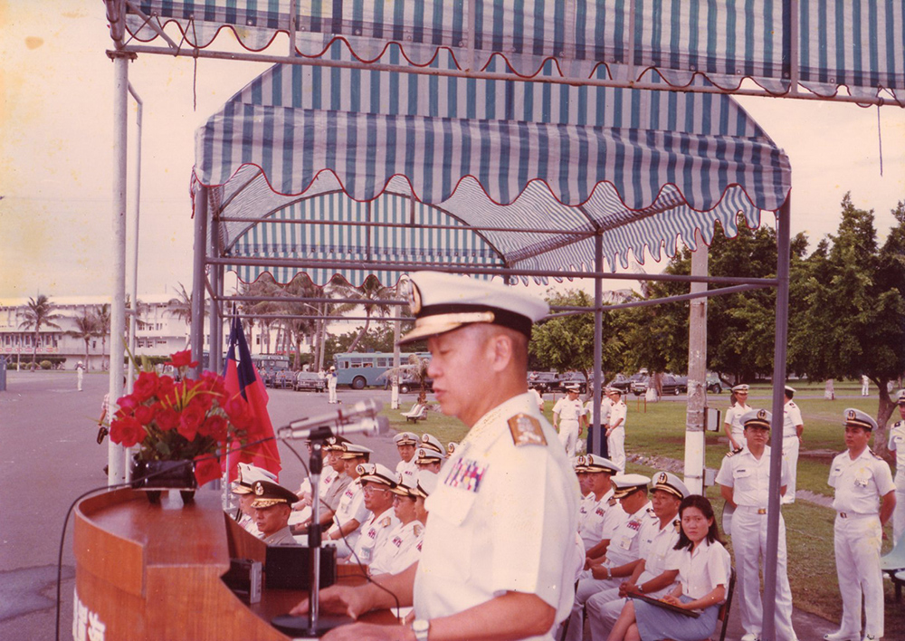 釋湛阿-Shi, Zhan-Ah--當兵(海軍)時-海軍七三敦睦支隊出發前海軍總司令劉和謙上台演說